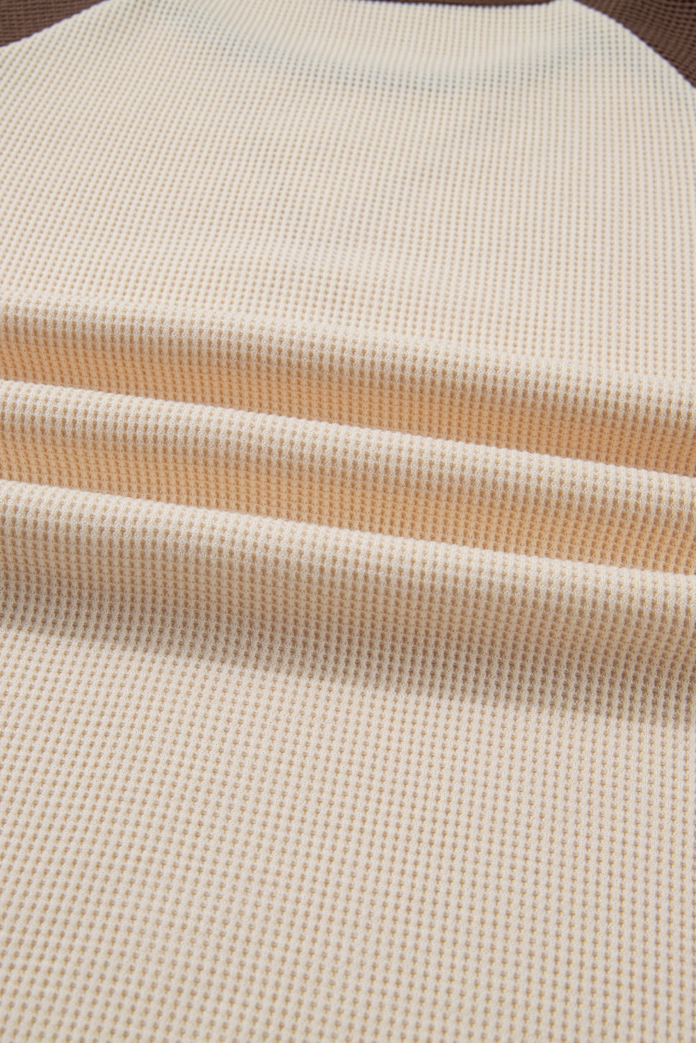 Brown Floral Print Patchwork Colorblock Long Sleeve Top