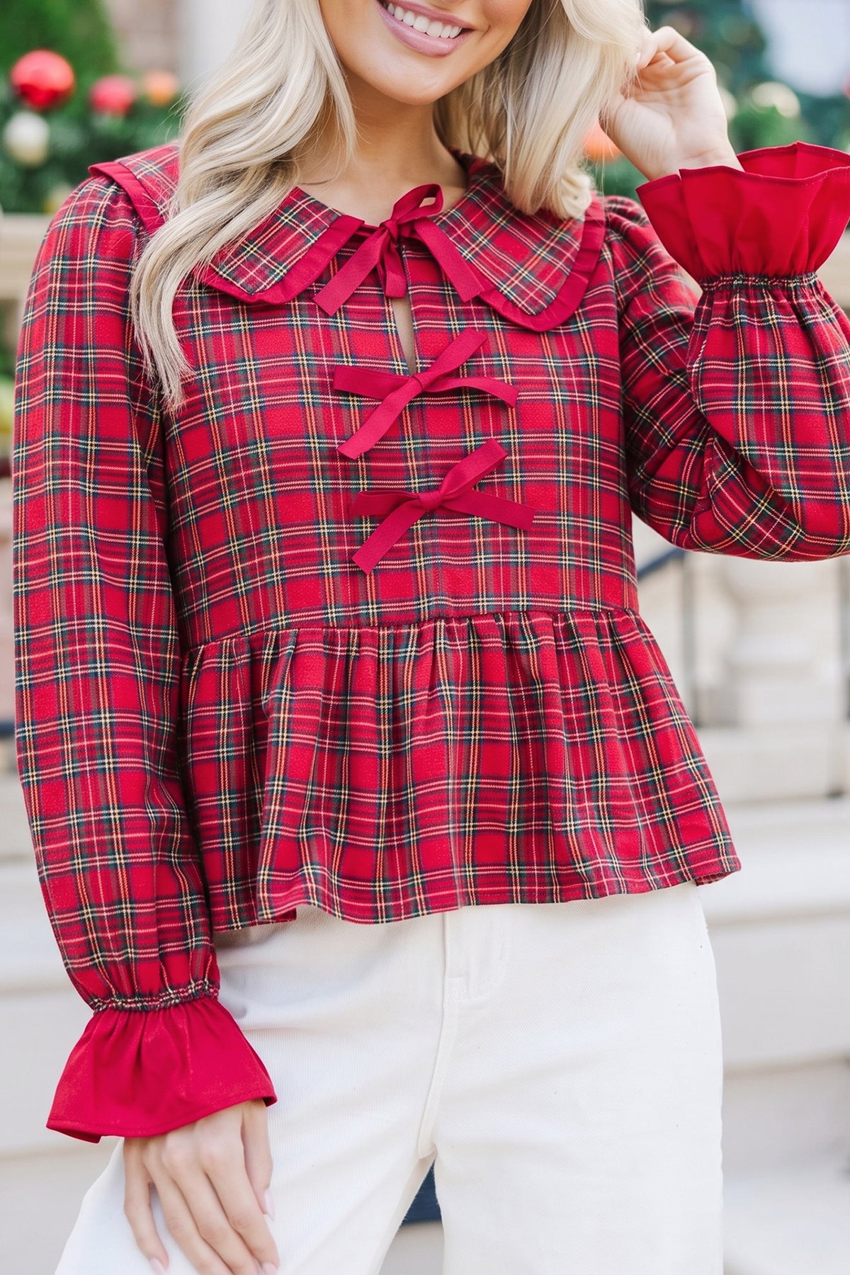 Holiday Plaid Blouse