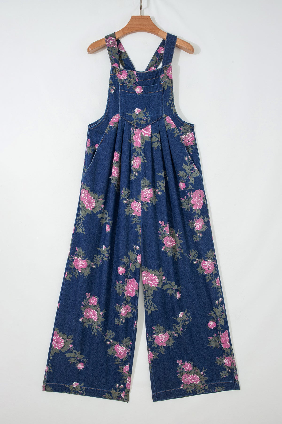 Floral Grace Denim Jumpsuit