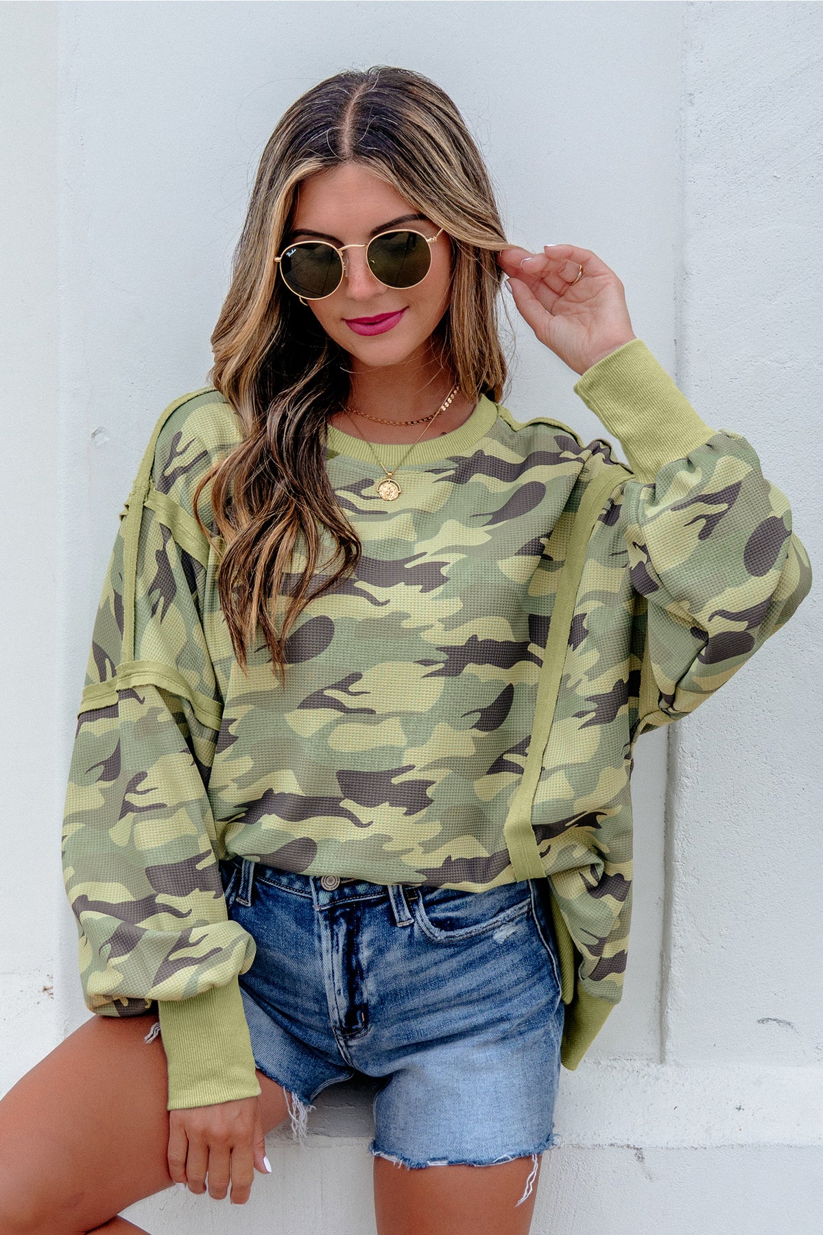 Wild & Free Camo Waffle Top