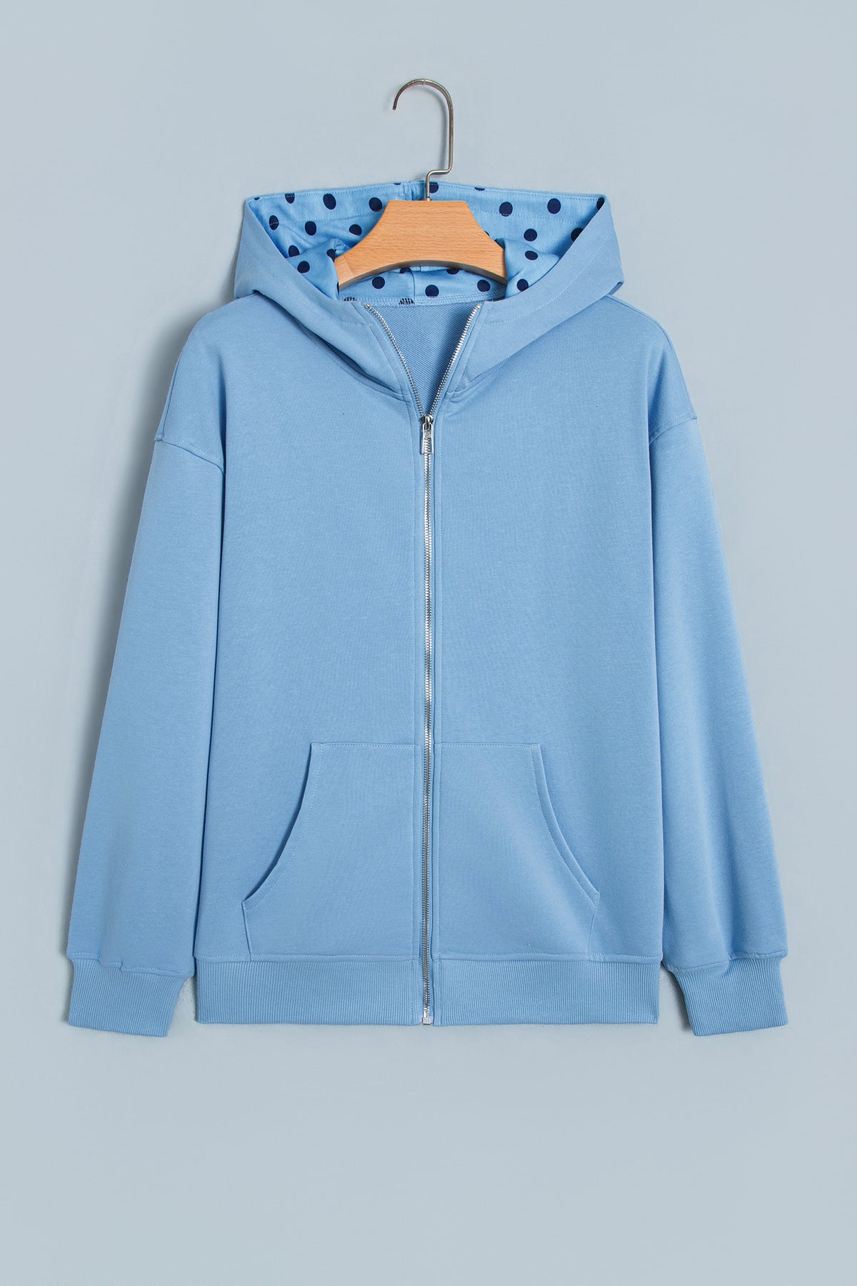 Polka Dot Zip Hoodie