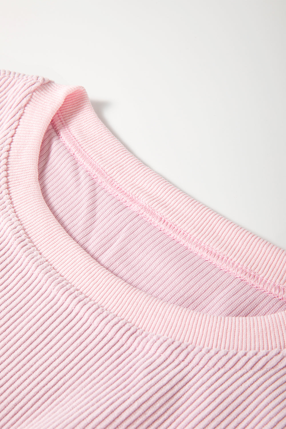 Dark Grey Drop Sleeve Rib Knit Oversized Sweatshirt