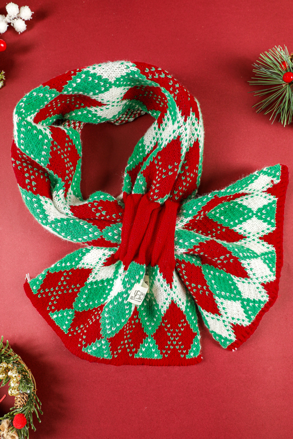 Fiery Red Christmas Plaid Scarf