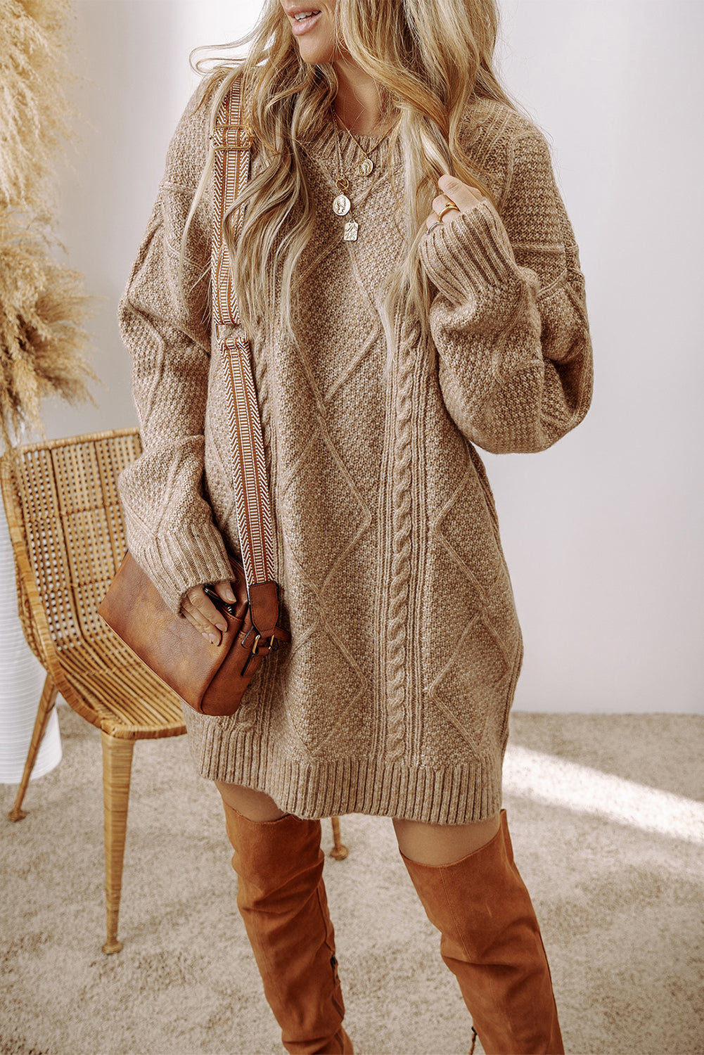 Cozy Cable Sweater Dress