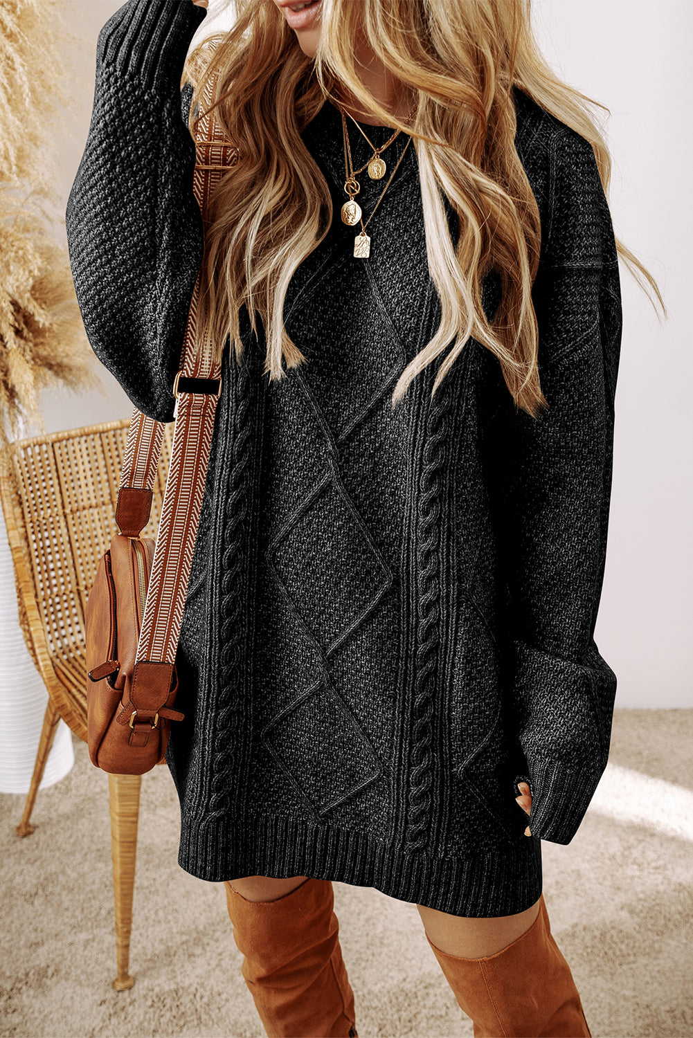 Cozy Cable Sweater Dress