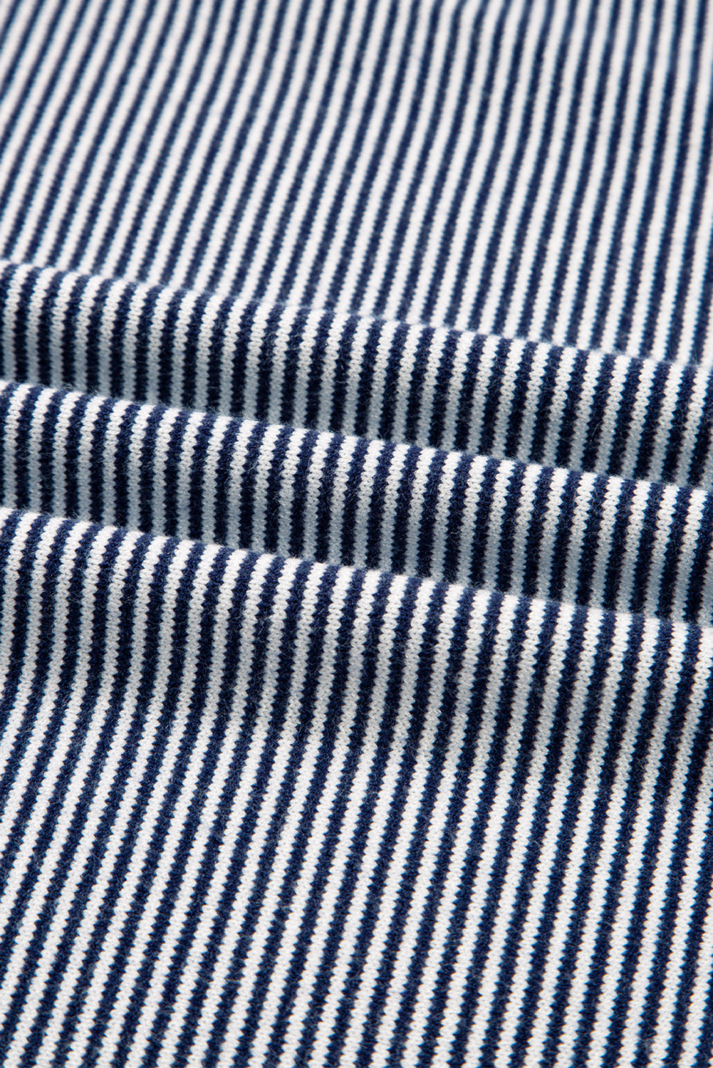 Blue Striped Colorblock Patchwork Dolman Oversize Tunic Sweater