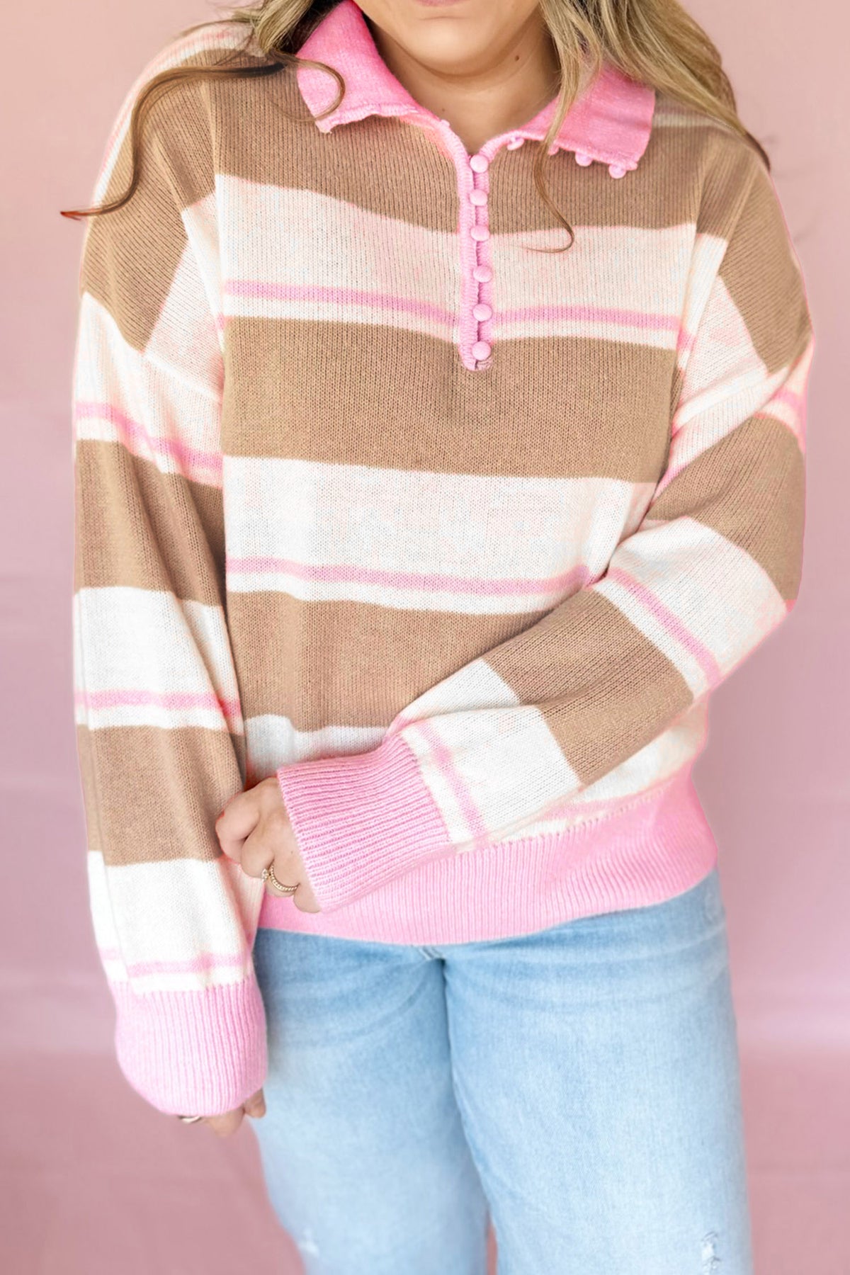 Pink Stripe Tunic Sweater