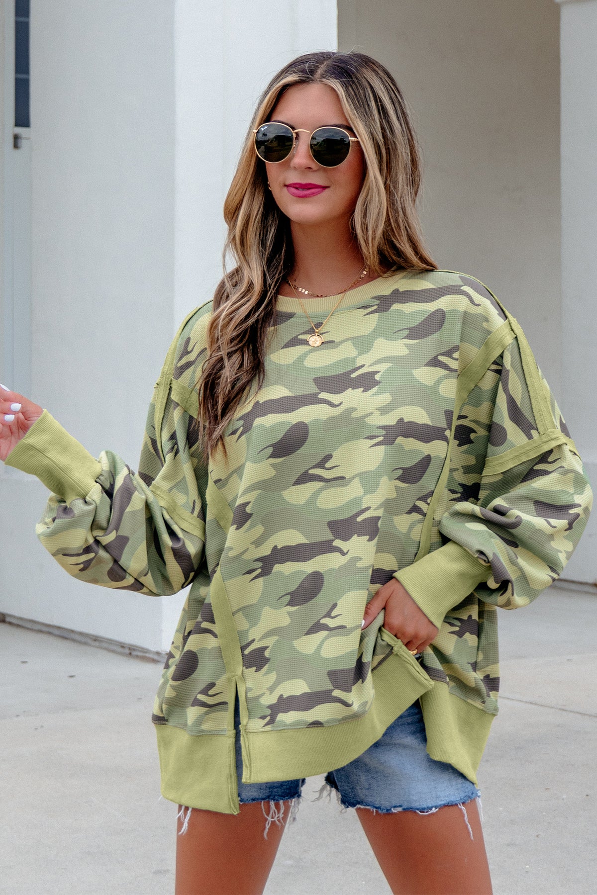 Wild & Free Camo Waffle Top