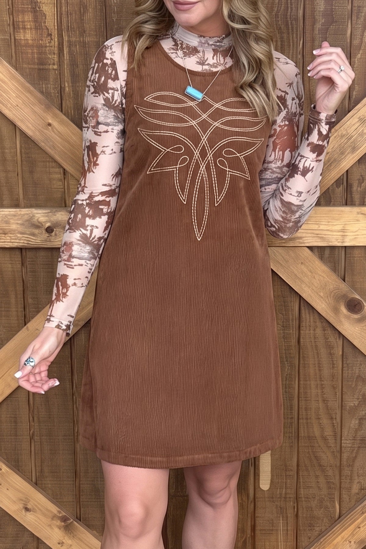 Rustic Embroidery Dress
