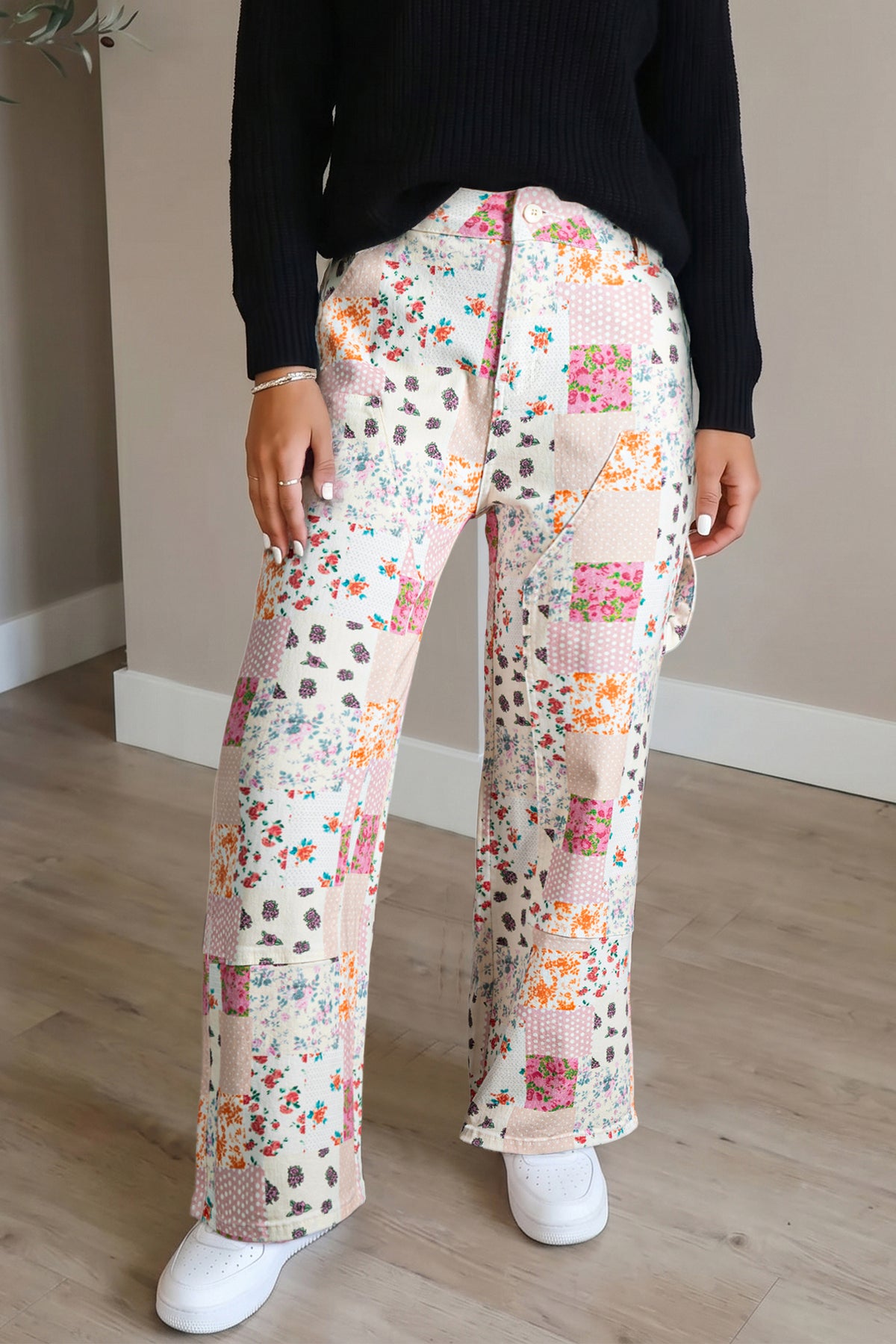 Floral Patchwork Jeans