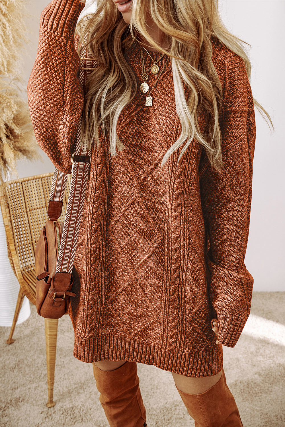Cozy Cable Sweater Dress