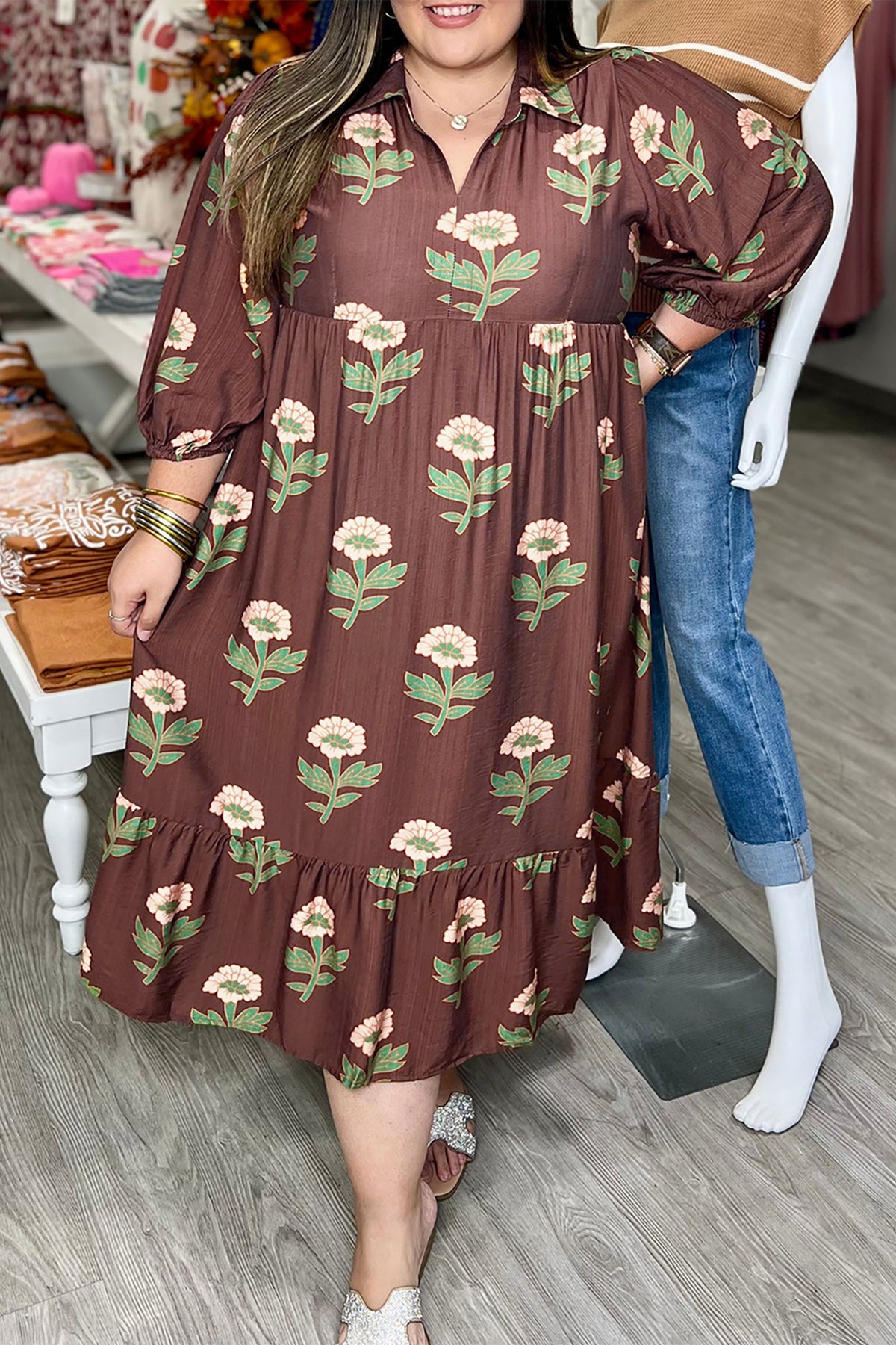 Floral V-Neck Blouse