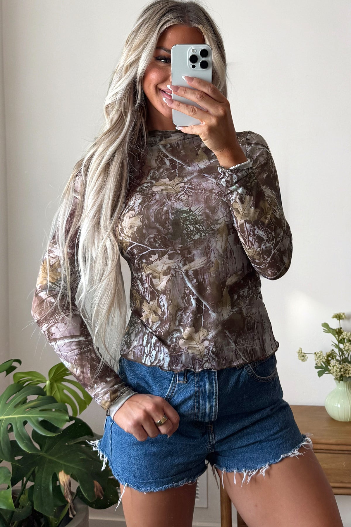 Floral Mock Neck Top