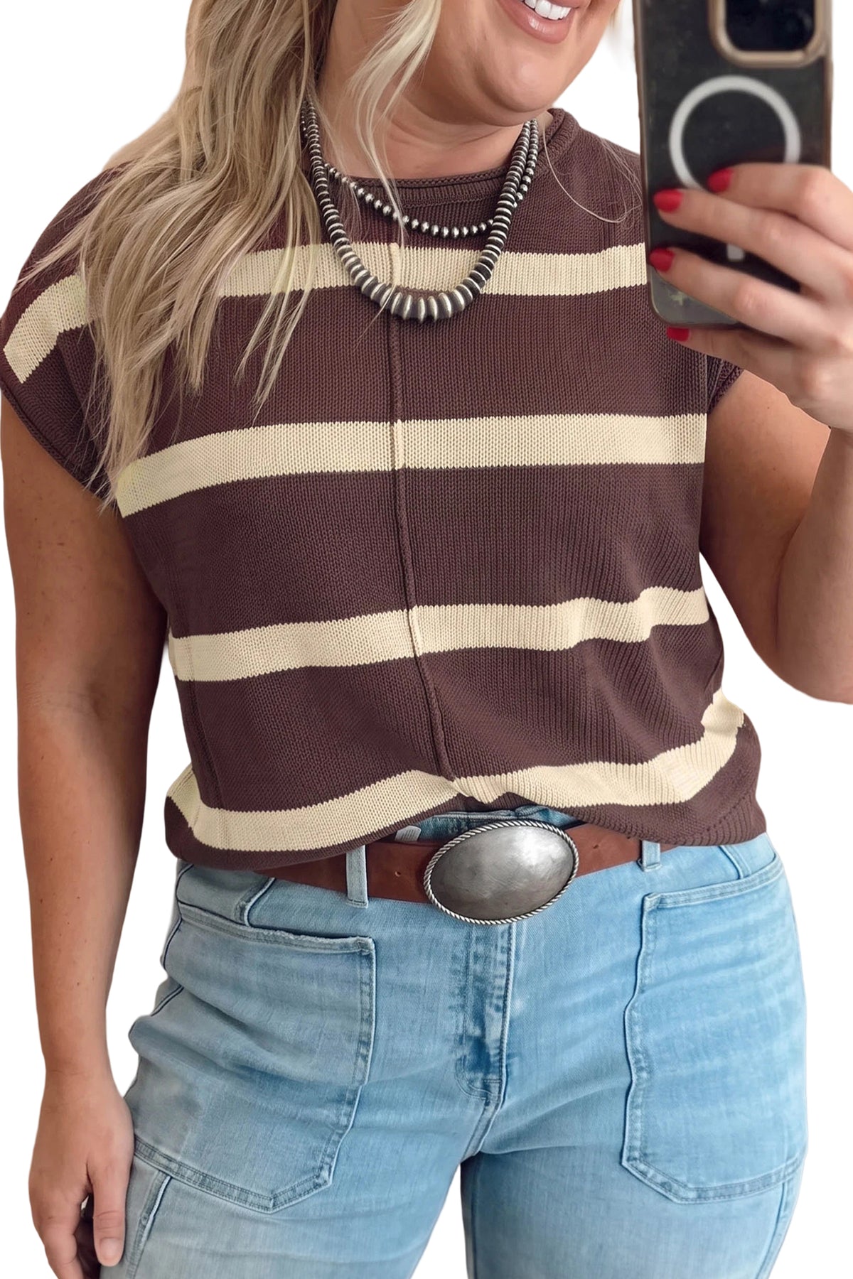 Plus Stripe Knit Tank