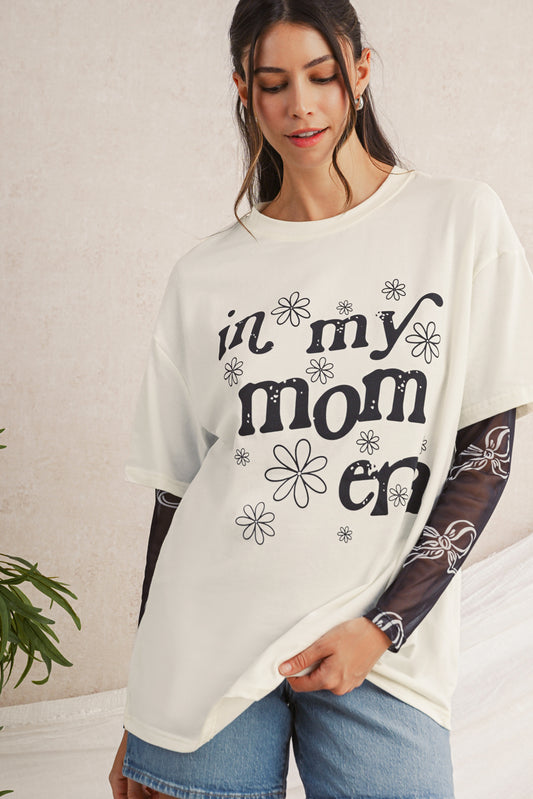 Jet Stream In My Mom Era Flower Graphic Loose Tee